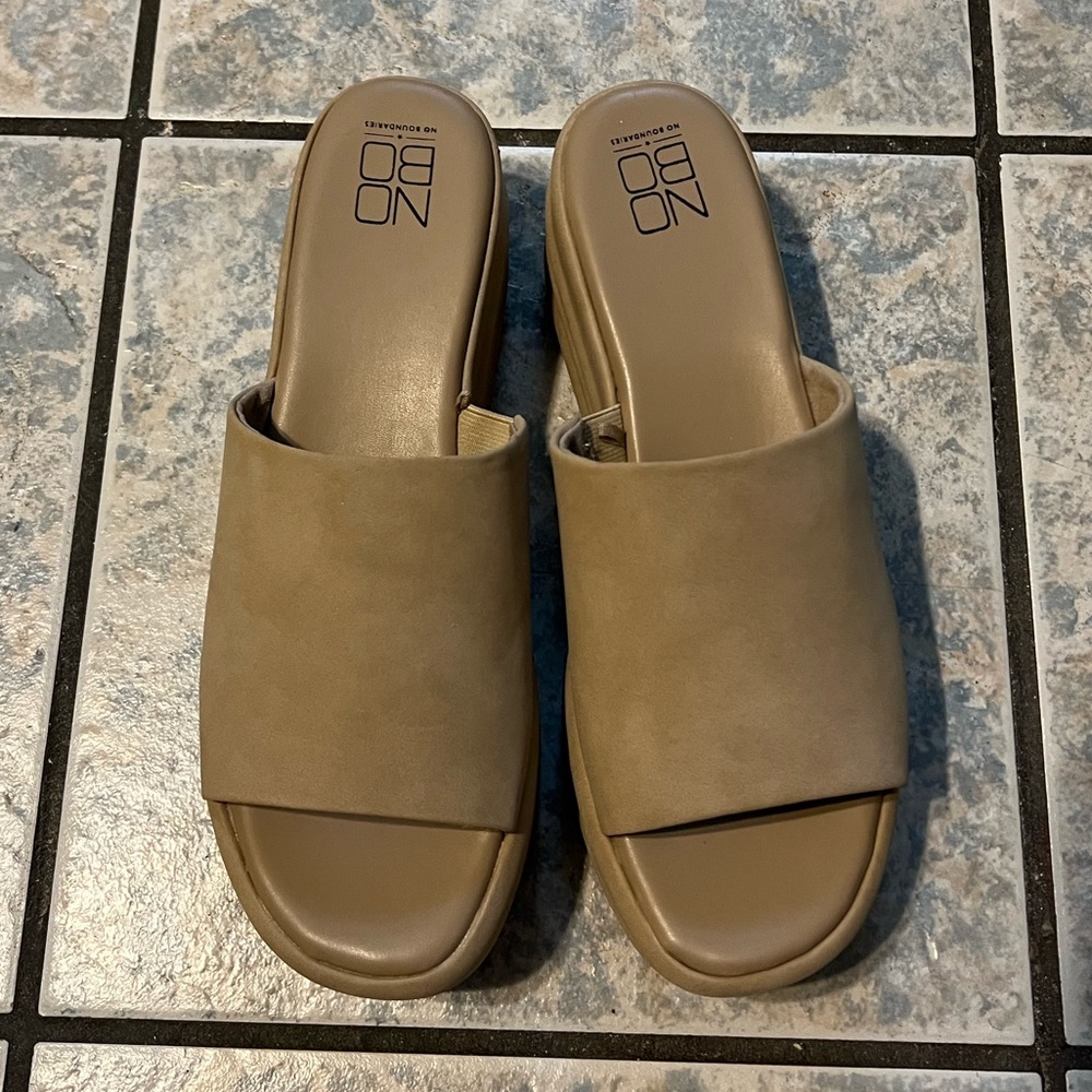 Platform tan sandals